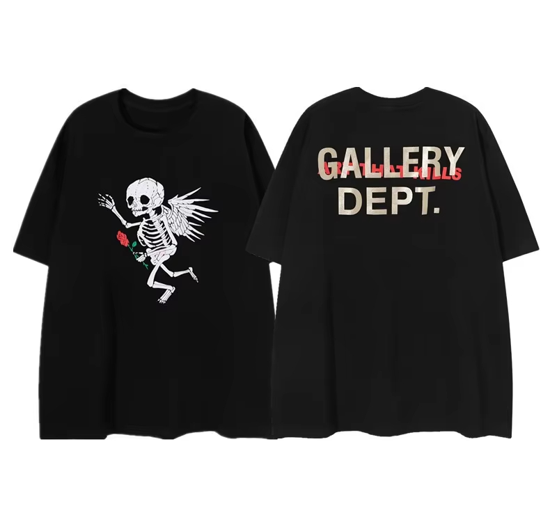 Streetwear Brand Graphics - スカルエンジェルハイエンドファッションブランド Tシャツコットングラフィック Tシャツ男性女性夏ストリートウェア