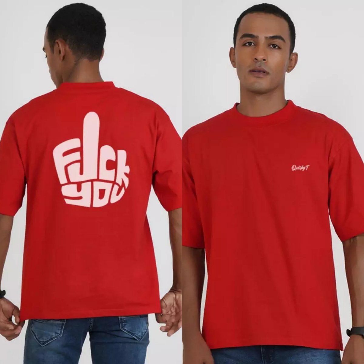 Streetwear Brand Red - Don't Care レッドパロディーユーモアインターネットミームストリートトレンディブランド Tシャツコットングラフィック Tシャツ男性女性夏ストリートウェア
