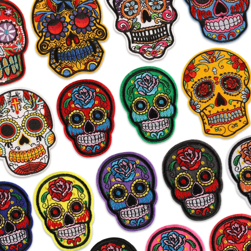 Streetwear Brand Stickers - パッチロック Thermocollant パンクスカルアイアンで服刺繍縫う Mochila デザイナーサーマルジャケット Naszywki