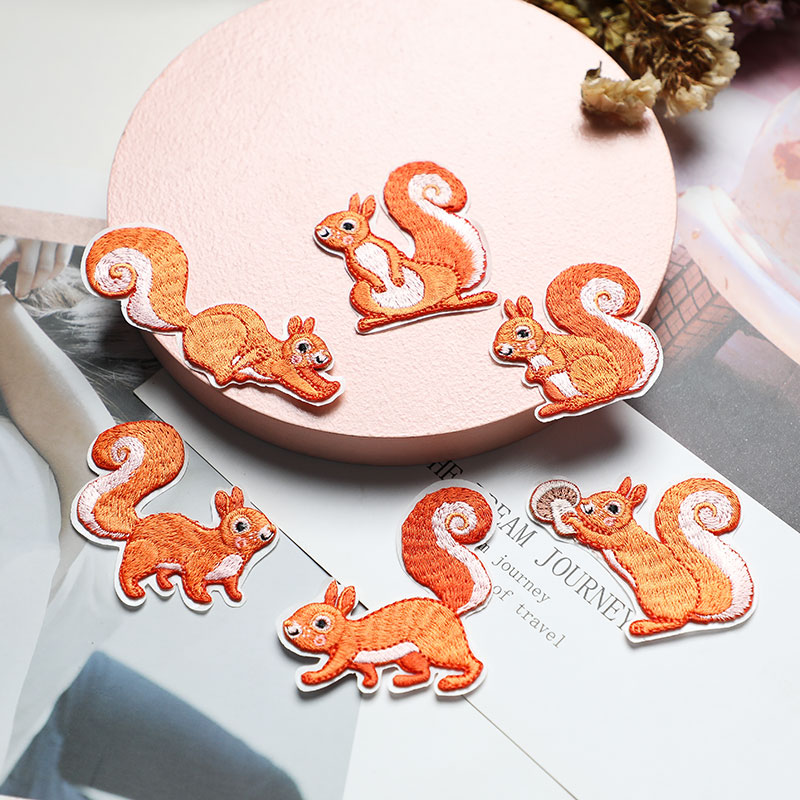 Streetwear Brand Stickers - Ahyonniex 1ピース刺繍かわいいリスパッチキャップバッグdiyアップリケ刺繍parches鉄衣料用パッチ