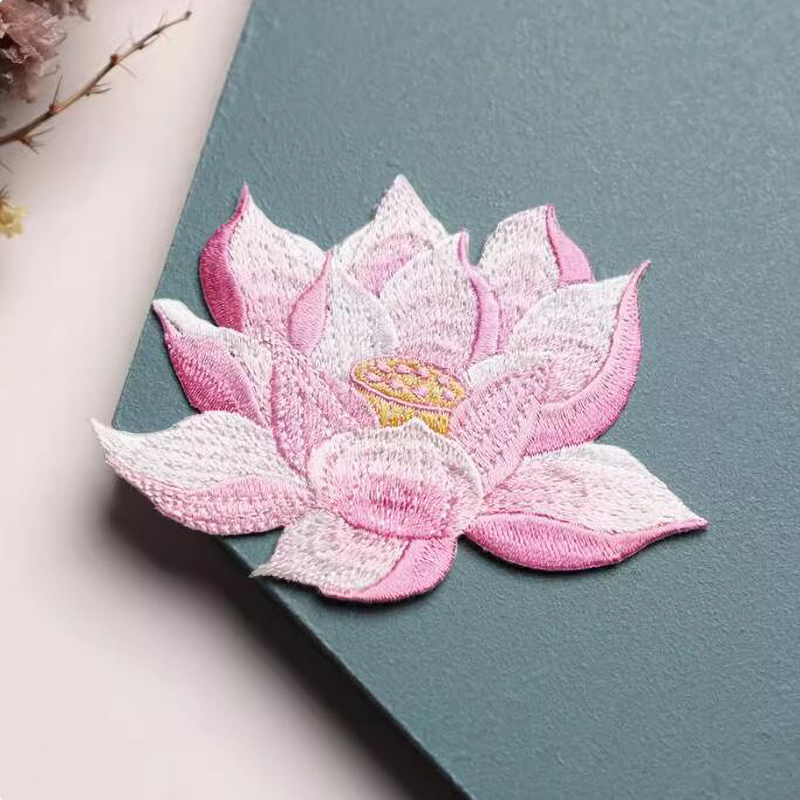 Streetwear Brand Stickers - 衣類用ピンクの蓮の花パッチ,ステッカーに鉄,ドレスとバッグのアップリケ,装飾,DIY,1個