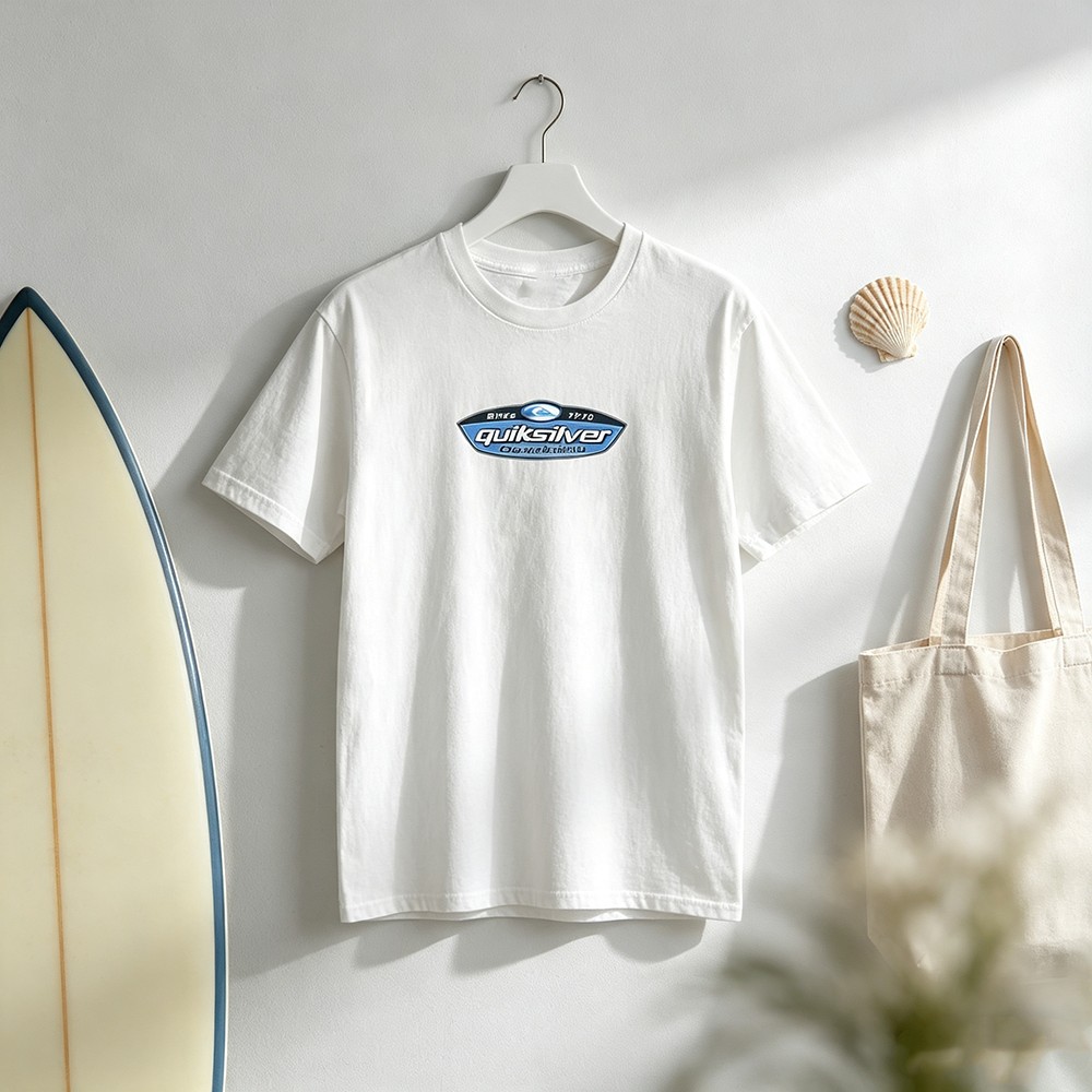 Streetwear Brand Label - レトロサーフブランドのオーバルロゴグラフィックTシャツ、ユニセックスクルーネック半袖Tシャツ、クラシックなサーフィンラベルプリント、沿岸ビーチスポーツカジュアルストリートウェアトップス、パーティーウェア