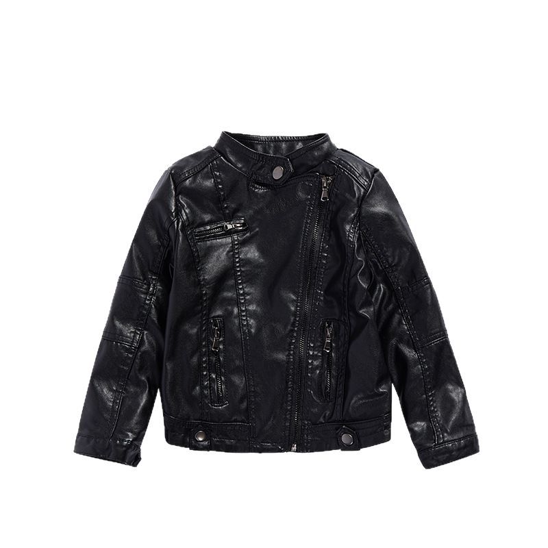 Streetwear Brand Of The Year - 子供防水防風コート 2-12Y 新年女の子黒ロックオートバイ Pu レザージャケット子供ストリート写真撮影着用