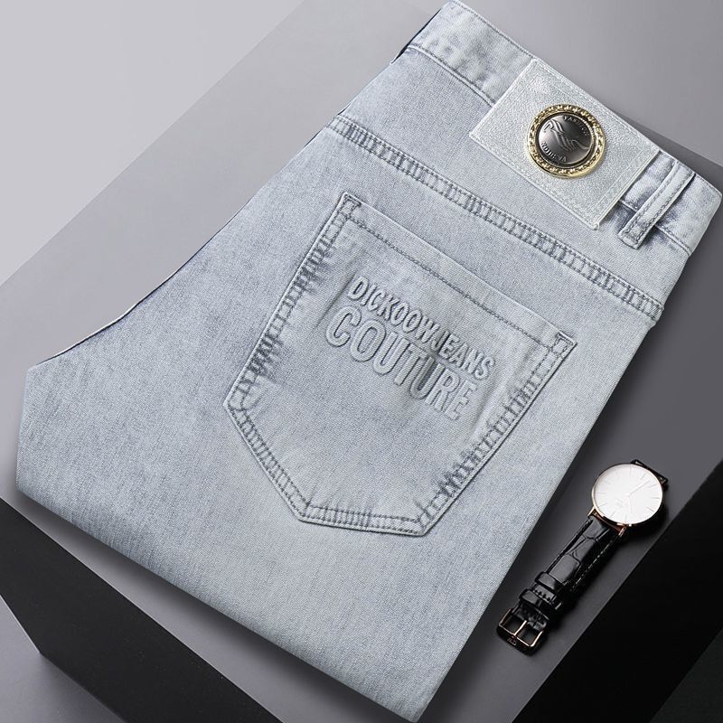 Streetwear Brand Denim - 夏用薄手デニム ストリートウェア メンズ トレンド 多用途 ストレート