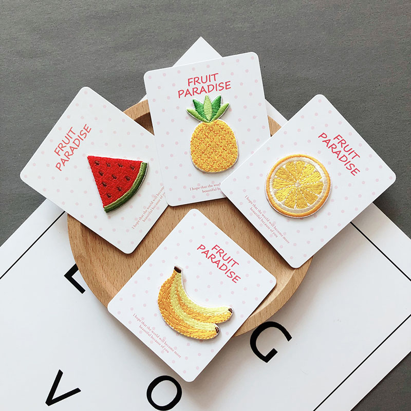 Streetwear Brand Stickers - AHYONNIEX 1PC ピーチアップルフルーツ刺繍パッチバッグジーンズチェリーレモンアイアンでアップリケ服小さな DIY アクセサリー
