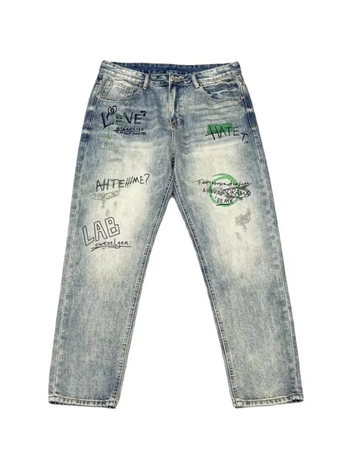 レトロアメリカンストリートウェアメンズルーズフィットストレー - Streetwear Brand Denim のレビューと価格