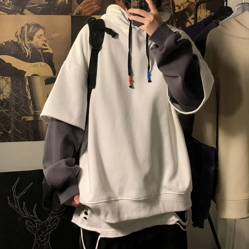 男性用黒のヒップホップフード付きスウェットシャツ,楽しくてル - Streetwear Brand Cheap のレビューと価格
