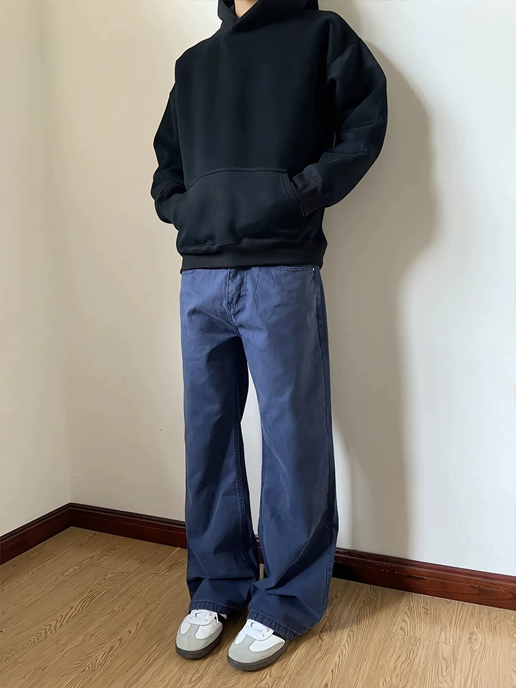 クリーンフィット フレンチワーク ブルー メンズ 秋冬 スト - Streetwear Brand Denim のレビューと価格
