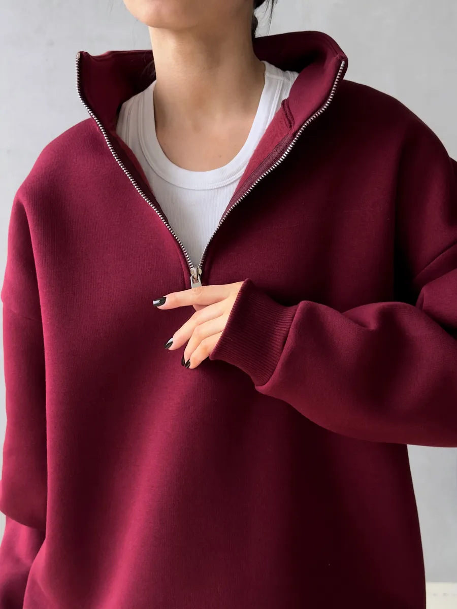 アメリカンレトロハーフジッパーアルファベットパッチ長袖パーカ - Streetwear Brand Of The Year のレビューと価格