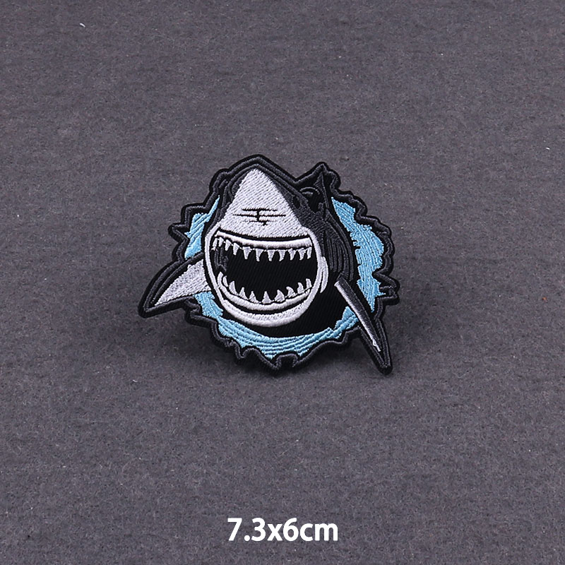 パンク動物サメ DIY 可融性衣料用パッチアイアンで刺繍パッ - Streetwear Brand Stickers のレビューと価格