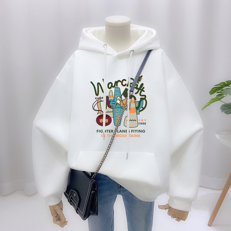 オーバーサイズフリース裏地付きパーカー女性の厚みのある秋冬カ - Streetwear Brand Of The Year のレビューと価格