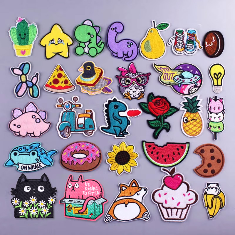 かわいい動物恐竜パッチアイアンで刺繍衣料用漫画アニメパッチ子 - Streetwear Brand Stickers のレビューと価格