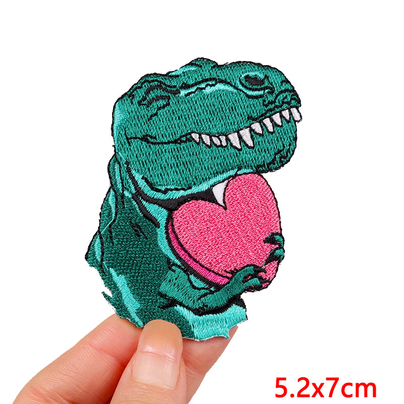 かわいい動物恐竜パッチアイアンで刺繍衣料用漫画アニメパッチ子 - Streetwear Brand Stickers のレビューと価格