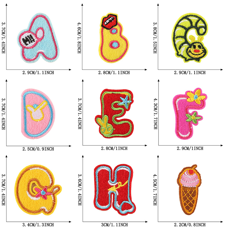 26 ピース/バルクセットレターパッチ動物の花かわいいロット - Streetwear Brand Stickers のレビューと価格