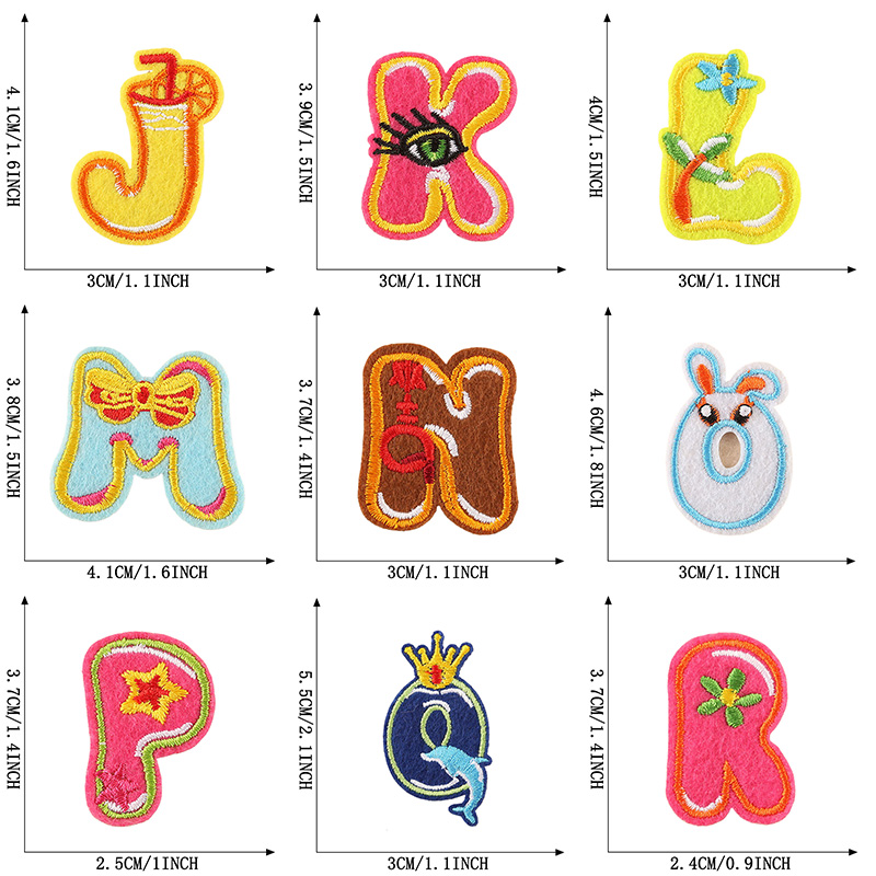 26 ピース/バルクセットレターパッチ動物の花かわいいロット - Streetwear Brand Stickers のレビューと価格