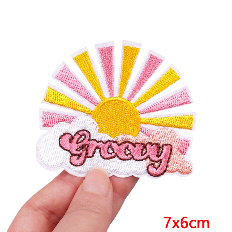 漫画虹刺繍衣料用パッチアイアンでパッチ子供服花刺繍パッチ D - Streetwear Brand Stickers のレビューと価格